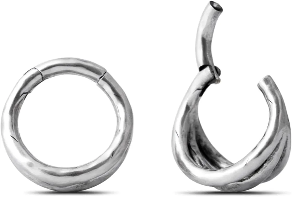PONWAG 1 Pair 6g Sterling Silver-Plated Copper Ear Hangers for Women 4mm Dangle Gauges Lightweight Body Piercing Jewelry Fluid Curves Design Elegant Plug Gauges for Ear Stretching