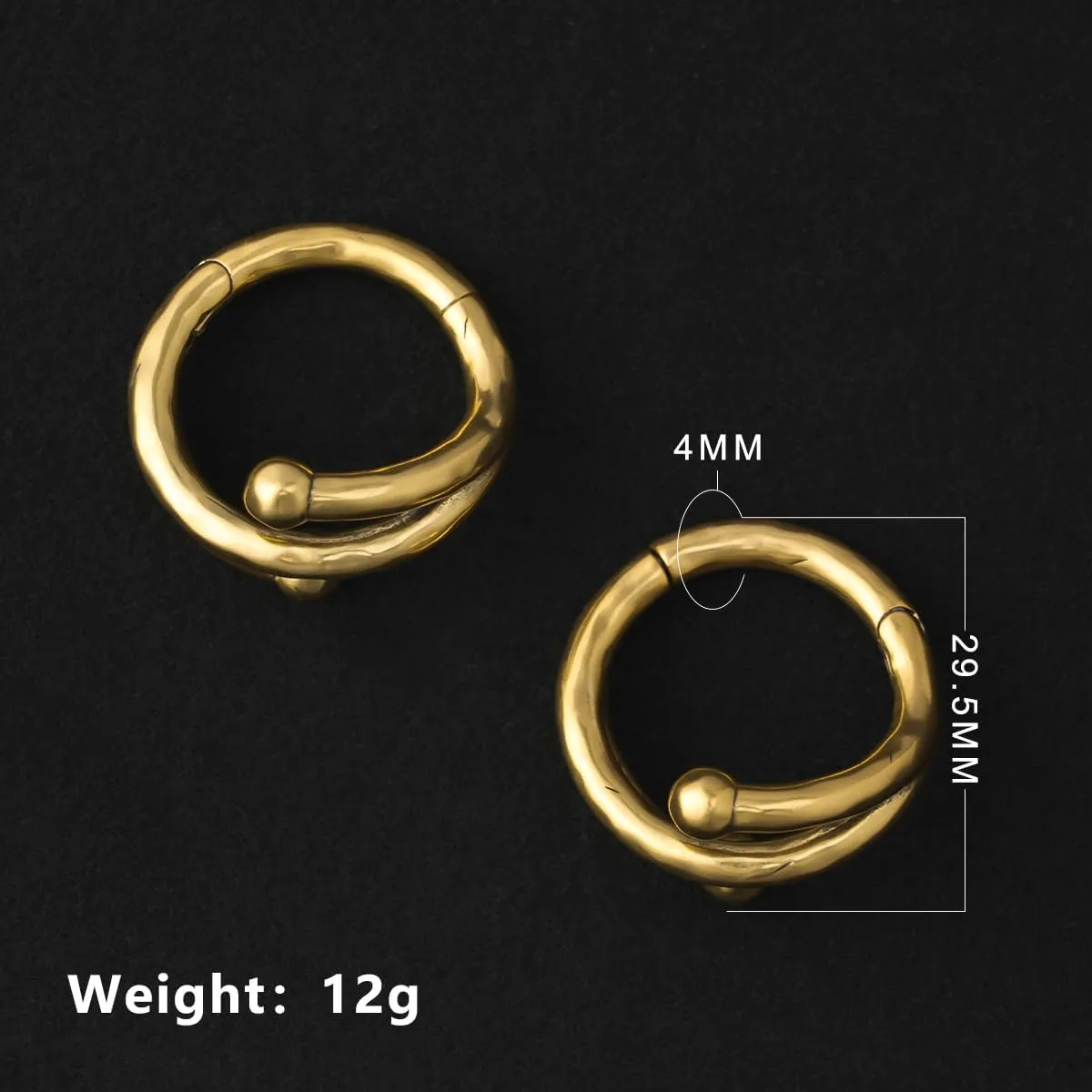 PONWAG 1 Pair 6g Sterling Silver-Plated Copper Ear Hangers for Women 4mm Dangle Gauges Lightweight Body Piercing Jewelry Fluid Curves Design Elegant Plug Gauges for Ear Stretching