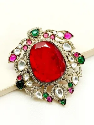 Pranit Ruby Men's Brooch