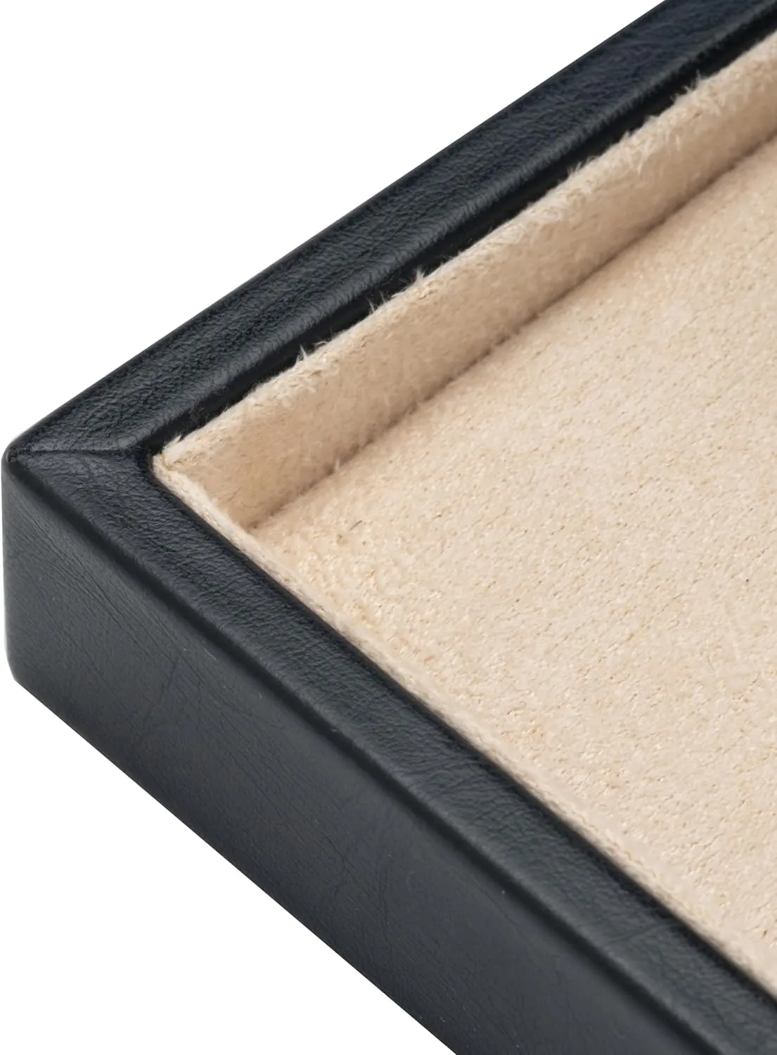 PU Leather Necklace Pendant Box for Wedding,Jewelry Gift Storage Display Case (Black and Beige)