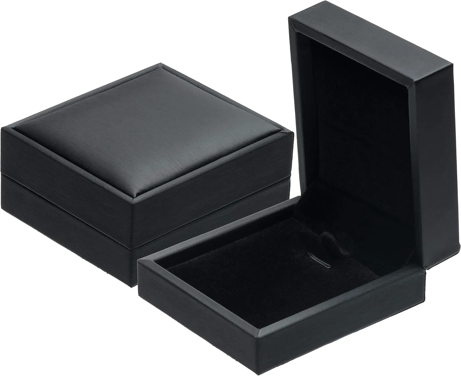PU Leather Necklace Pendant Box for Wedding,Jewelry Gift Storage Display Case (Black)