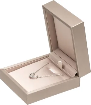 PU Leather Necklace Pendant Box for Wedding,Jewelry Gift Storage Display Case (Gold)