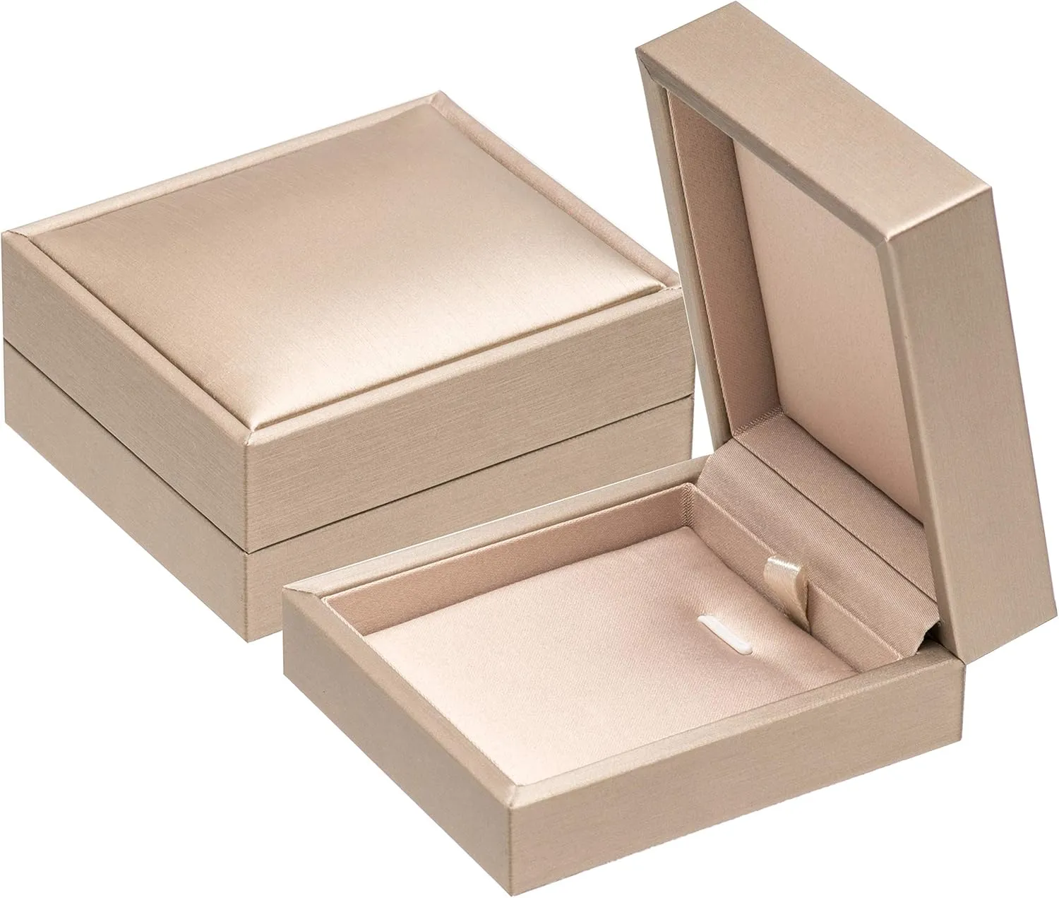 PU Leather Necklace Pendant Box for Wedding,Jewelry Gift Storage Display Case (Gold)