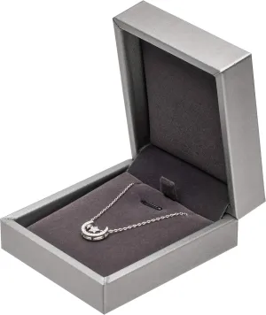 PU Leather Necklace Pendant Box for Wedding,Jewelry Gift Storage Display Case (Grey)