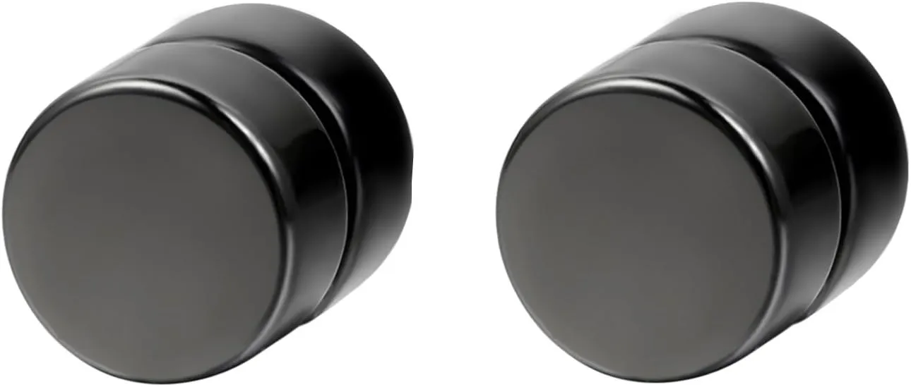 Punk 6-12mm Stainless Steel Black Magnetic Non-piercing Clip On Fake Cheater Stud Earrings for Men Women