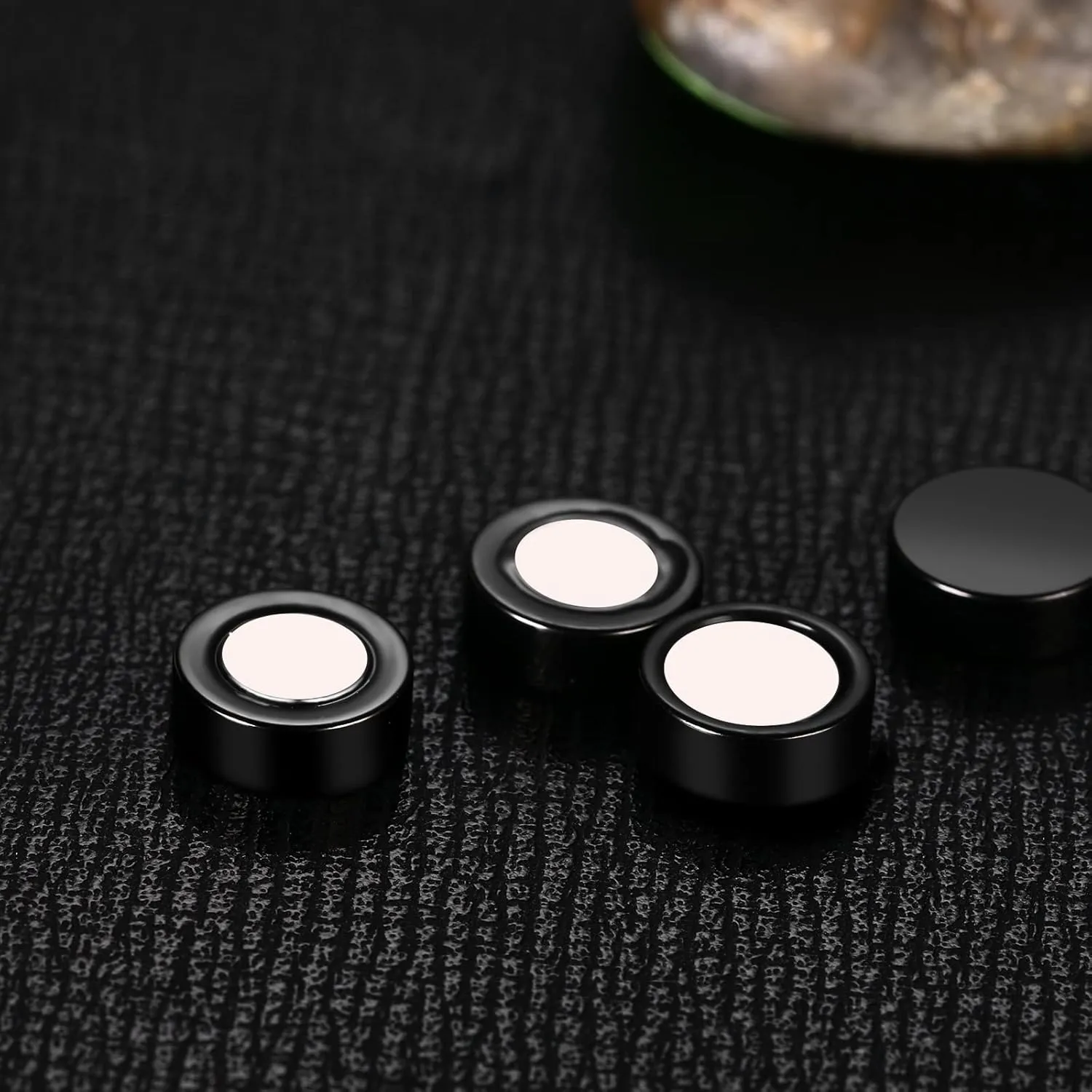 Punk 6-12mm Stainless Steel Black Magnetic Non-piercing Clip On Fake Cheater Stud Earrings for Men Women