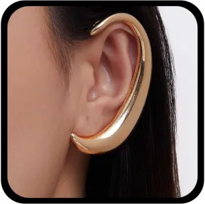Punk Moon Ear Climber Earrings Gold C Shape Crawler Climber Earrings Vintage Moon Cuff Wrap Crawler Earrings Gothic Moon Single Ear Clip Wrap Earrings Jewelry for Women(Left)