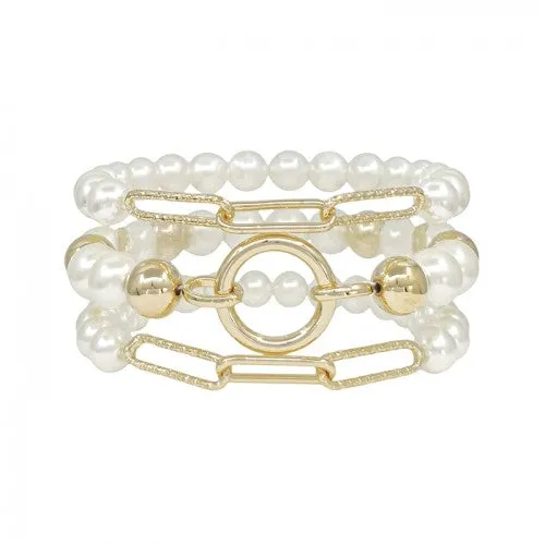 "Lorel" Pearl Beaded Stretch Bracelet