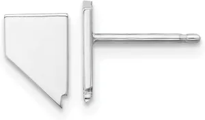 Real 925 Sterling Silver NV Small State Studs Earring - 8mm x 5mm