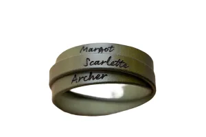 Real Leather Bracelet - Childrens Names Engraved - Personalized Engraved Leather Bracelet - Mother's Bracelet - Custom Quotes Words - Perfect Gift