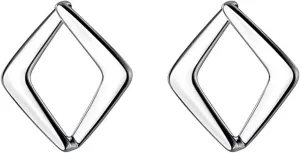 Reffeer Solid 925 Sterling Silver Hollow Stud Earrings for Women Teens Square Earrings Open Stud Earrings