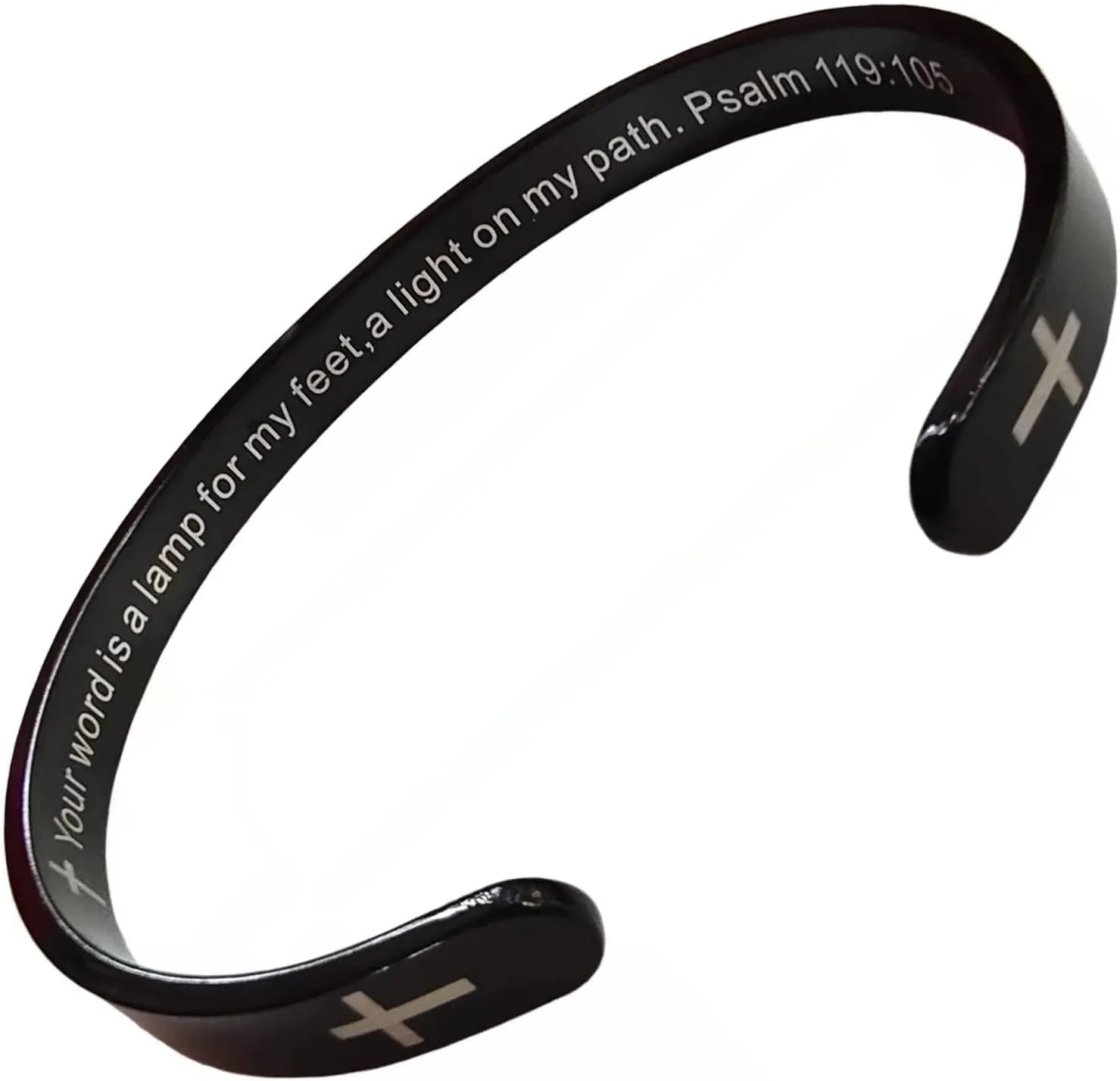 RENYILIN Religious prayer bracelet Christian cross cuff Baptism faith Biblical scripture inspired cuff jewelry