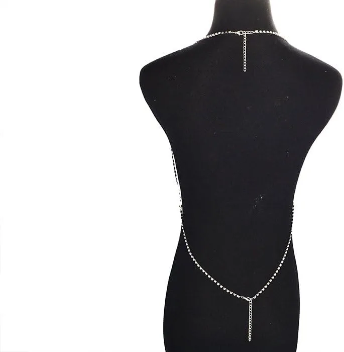 Rhinestone Bra Body Chain Jewelry Sexy Bikini Body Chains Sparkly Crystal Chest Bra Chain Body Jewelry Accessories for Women