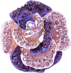 Rhinestone Rose Brooch Pin for Women Girls Fashion Crystal Big Blossom Flower Brooch Lapel Pins Elegant Dress Accessories Jewelry Boutonniere Corsage for Hat Bag Suit Tie Gift Wedding Holiday