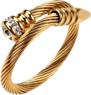 Ring for Women Adjustable Cable Nail Rings Open Stackable Cubic Zirconia Vintage Designer Fashion Jewelry Girlfriend Wife Mom Gift