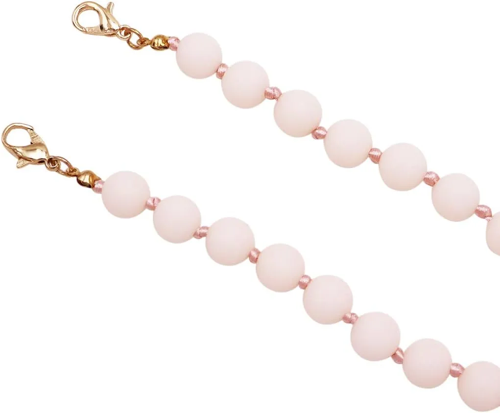 Rosemarie & Jubalee Women's Soft Silicone Beads Knotted Strand Necklace Lanyard With Versitle Double Lobster Clasp, 30"