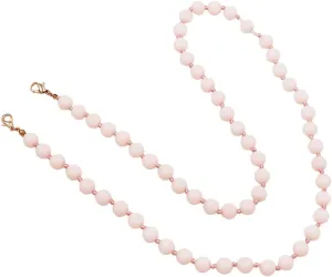 Rosemarie & Jubalee Women's Soft Silicone Beads Knotted Strand Necklace Lanyard With Versitle Double Lobster Clasp, 30"