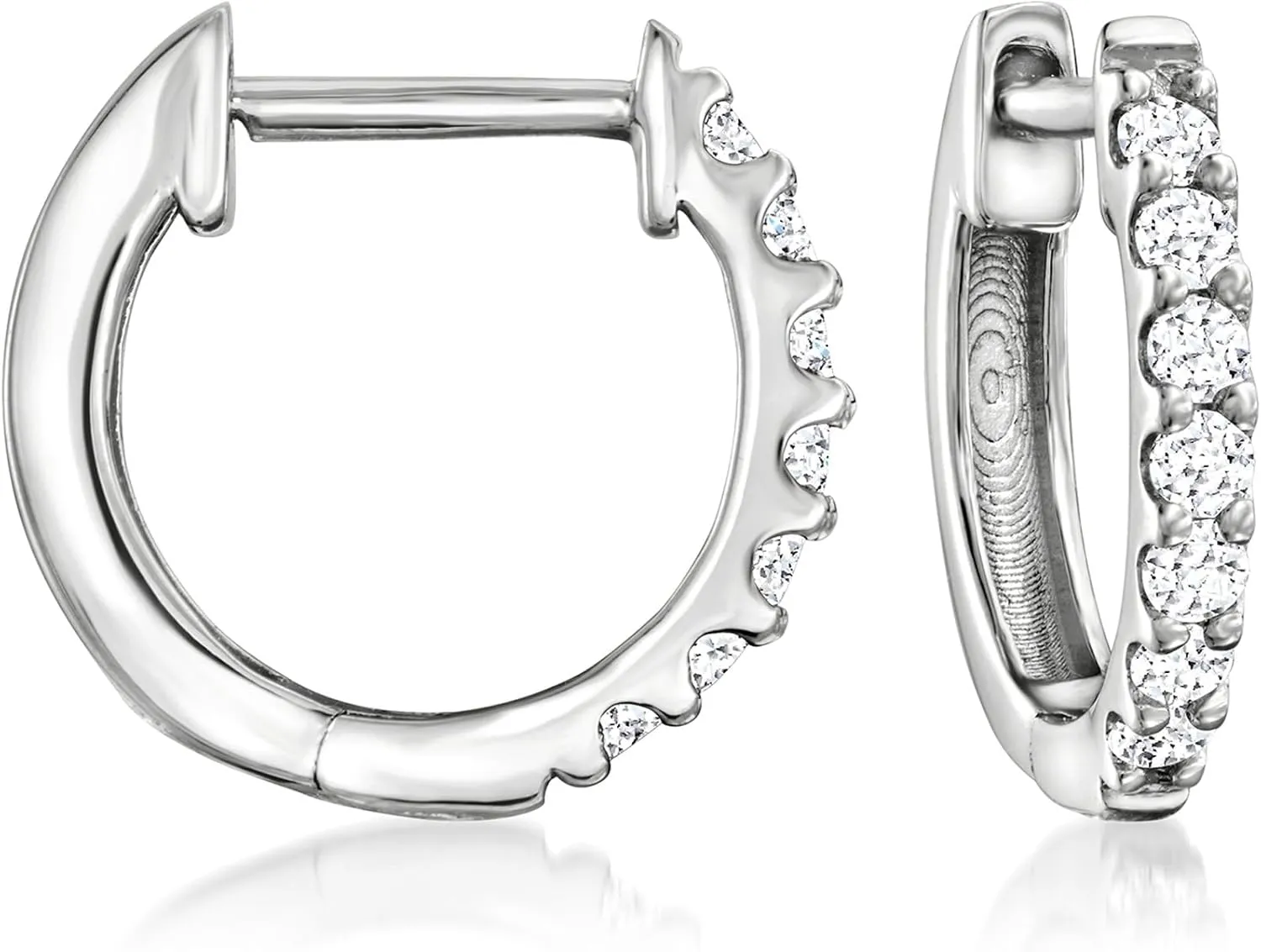 Ross-Simons 0.15 ct. t.w. Lab-Grown Diamond Hoop Earrings in Sterling Silver