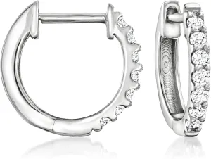 Ross-Simons 0.15 ct. t.w. Lab-Grown Diamond Hoop Earrings in Sterling Silver