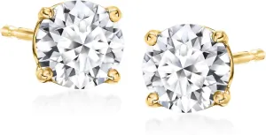 Ross-Simons 1.00 ct. t.w. Lab-Grown Diamond Stud Earrings in 18kt Gold Over Sterling