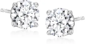 Ross-Simons 1.00 ct. t.w. Lab-Grown Diamond Stud Earrings in Sterling Silver