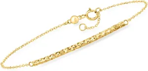 Ross-Simons Italian 14kt Yellow Gold Curved Bar Bracelet