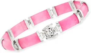 Ross-Simons Jade Good Fortune Bracelet in Sterling Silver