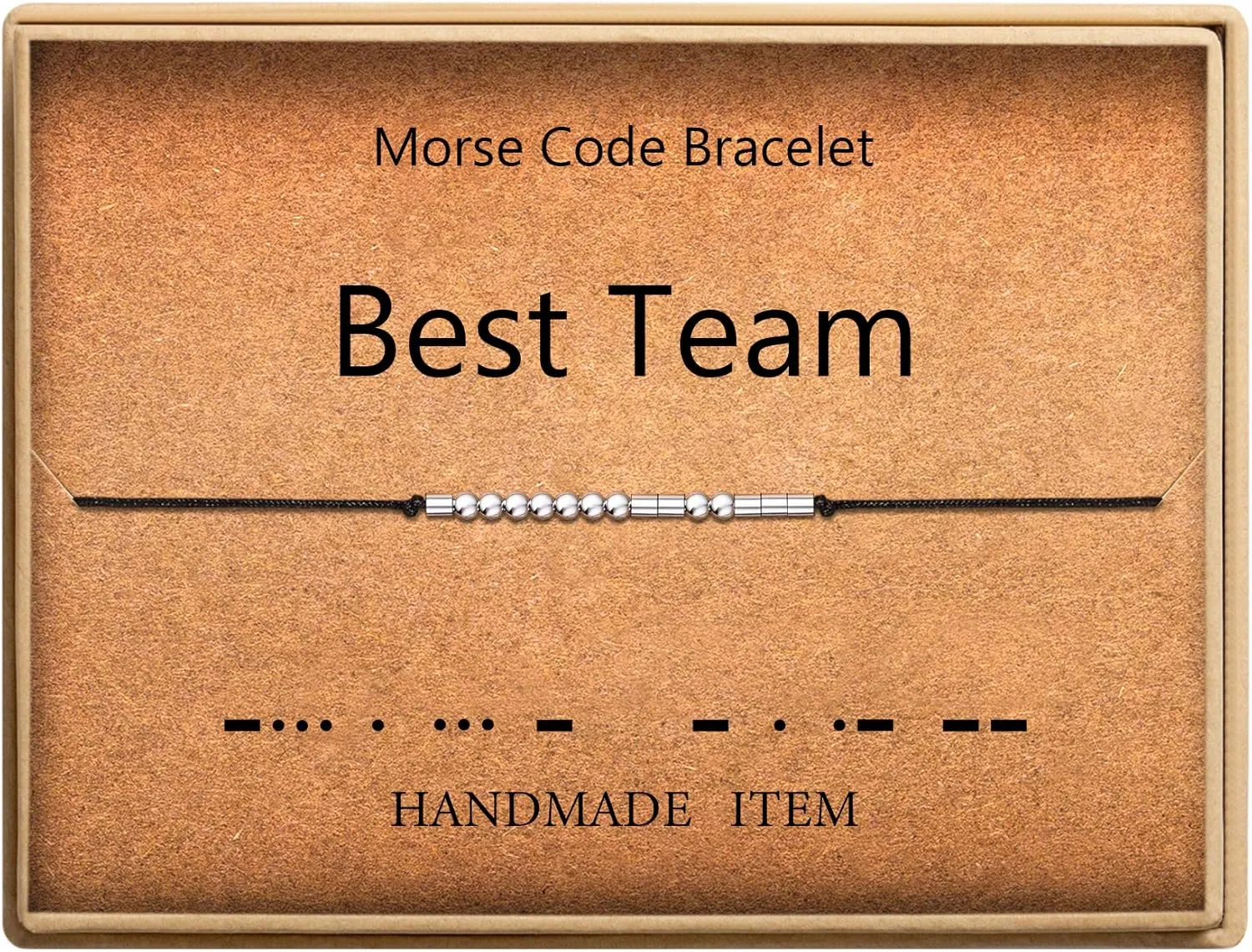 SANNYRA Adjustable Morse Code Bracelet, Secret Message Friendship Trendy Jewelry for Women, 14k Gold Plated Beads on Silk Cord Friendship Gift for Her