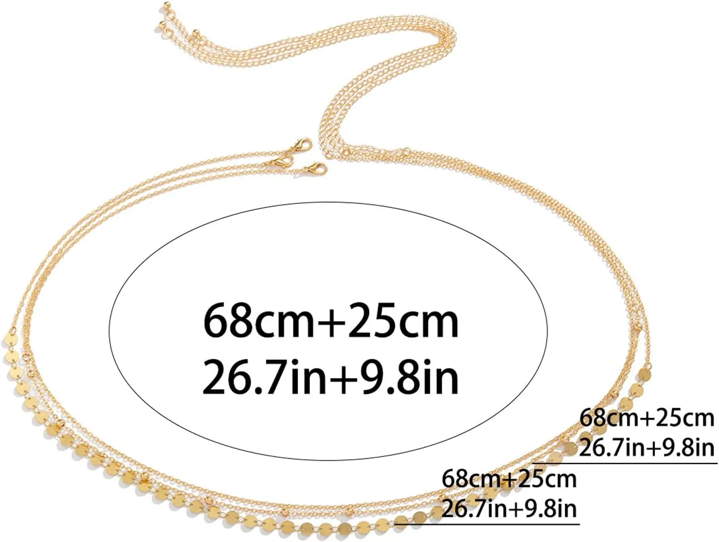 Sexy Simple Star Waist Chain Bikini Sequin Belly Chains Necklace Summer Beach Body Chain Metal Waist Body Jewelry for Women