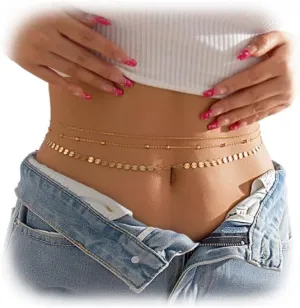 Sexy Simple Star Waist Chain Bikini Sequin Belly Chains Necklace Summer Beach Body Chain Metal Waist Body Jewelry for Women