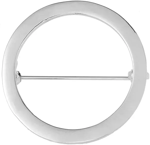 Simple Geometry Circle Brooch Pin for Women Shape Shawl Scarf Buckle Women Suit Brooch Pins Jewelry (Golden)