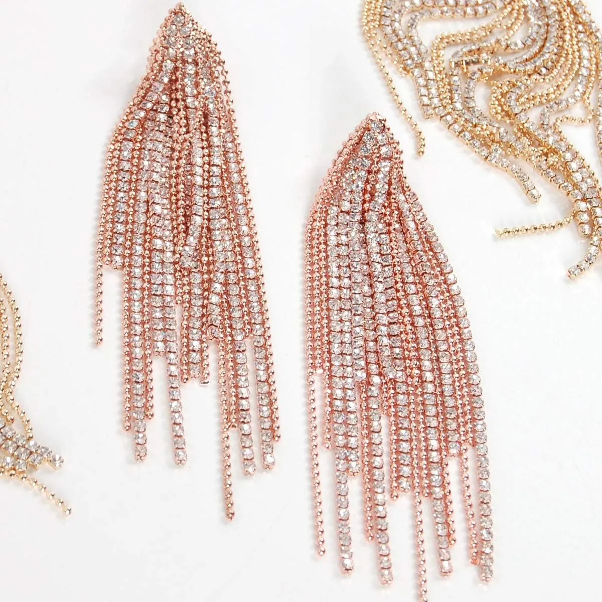 Simulated Diamond Long Earrings for Women - Cubic Zirconia Crystal Statement Dangle Earrings - Hypoallergenic and Safe for Sensitive Ears