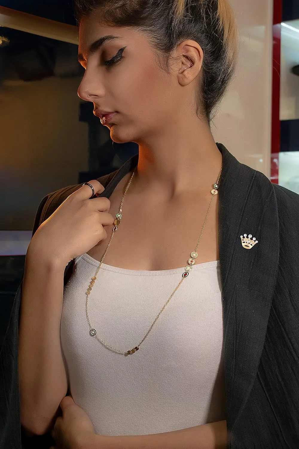 Small Crown Brooch pins for women fashion Rhinestone Gold Silver Crown Brooch for men