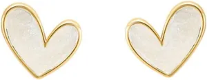 Small Heart Stud Earrings for Women Simple Black White Enamel Heart Earrings Small Gold Heart Stud Earrings Hypoallergenic Birthday Jewelry Gift for Women