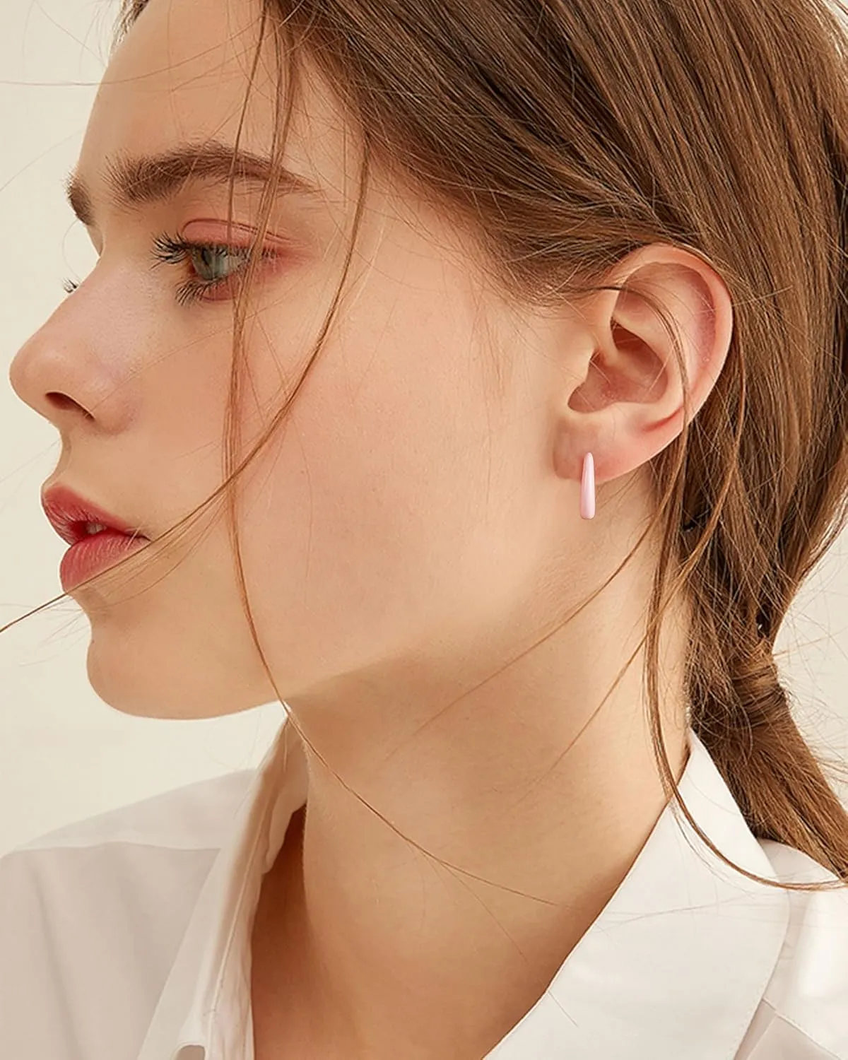Small Hoop Enamel Earrings for Women, 18K Gold Plated Colorful Hypoallergenic Cute Cubic Zirconia Huggie Earring Gifts for Women