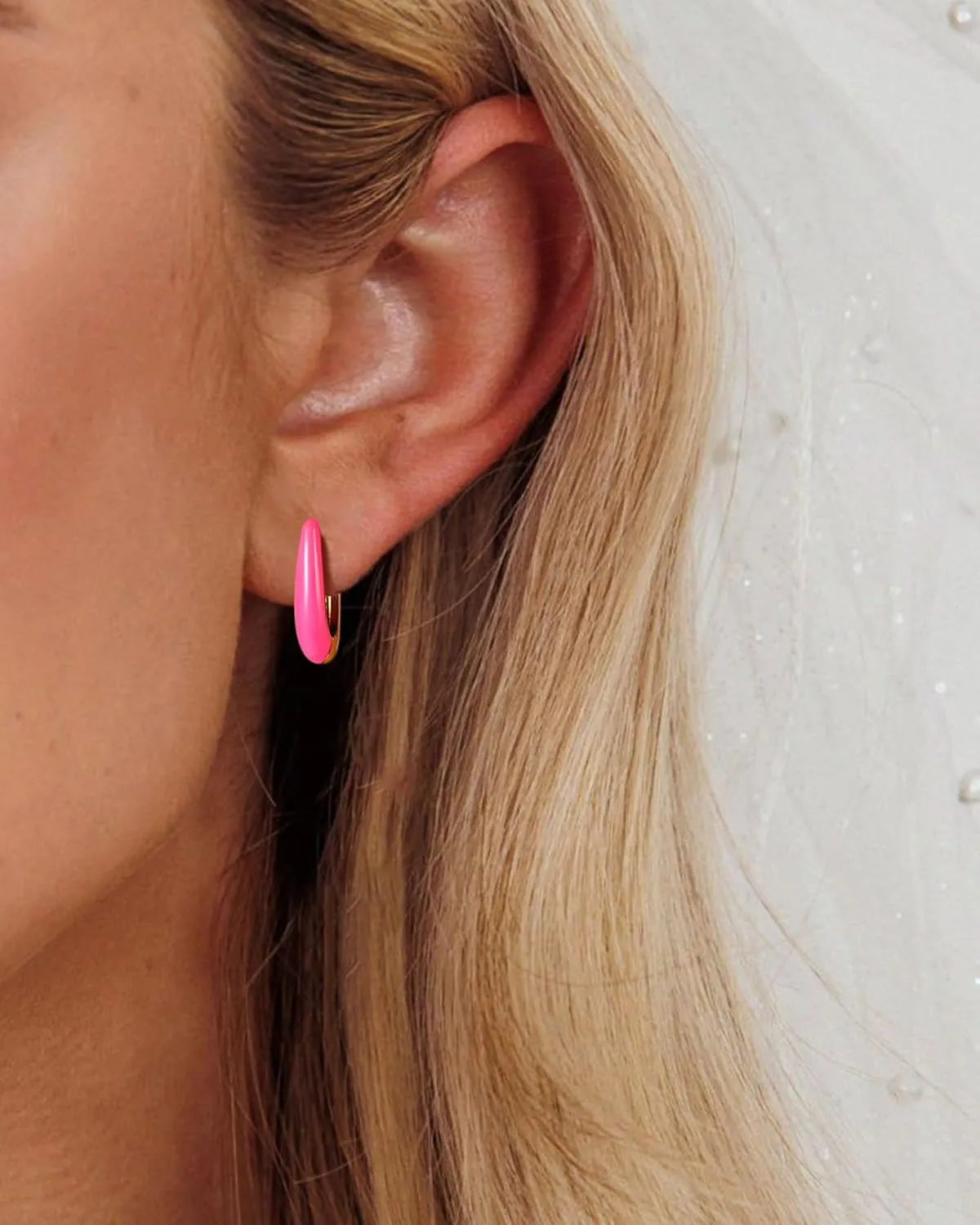 Small Hoop Enamel Earrings for Women, 18K Gold Plated Colorful Hypoallergenic Cute Cubic Zirconia Huggie Earring Gifts for Women