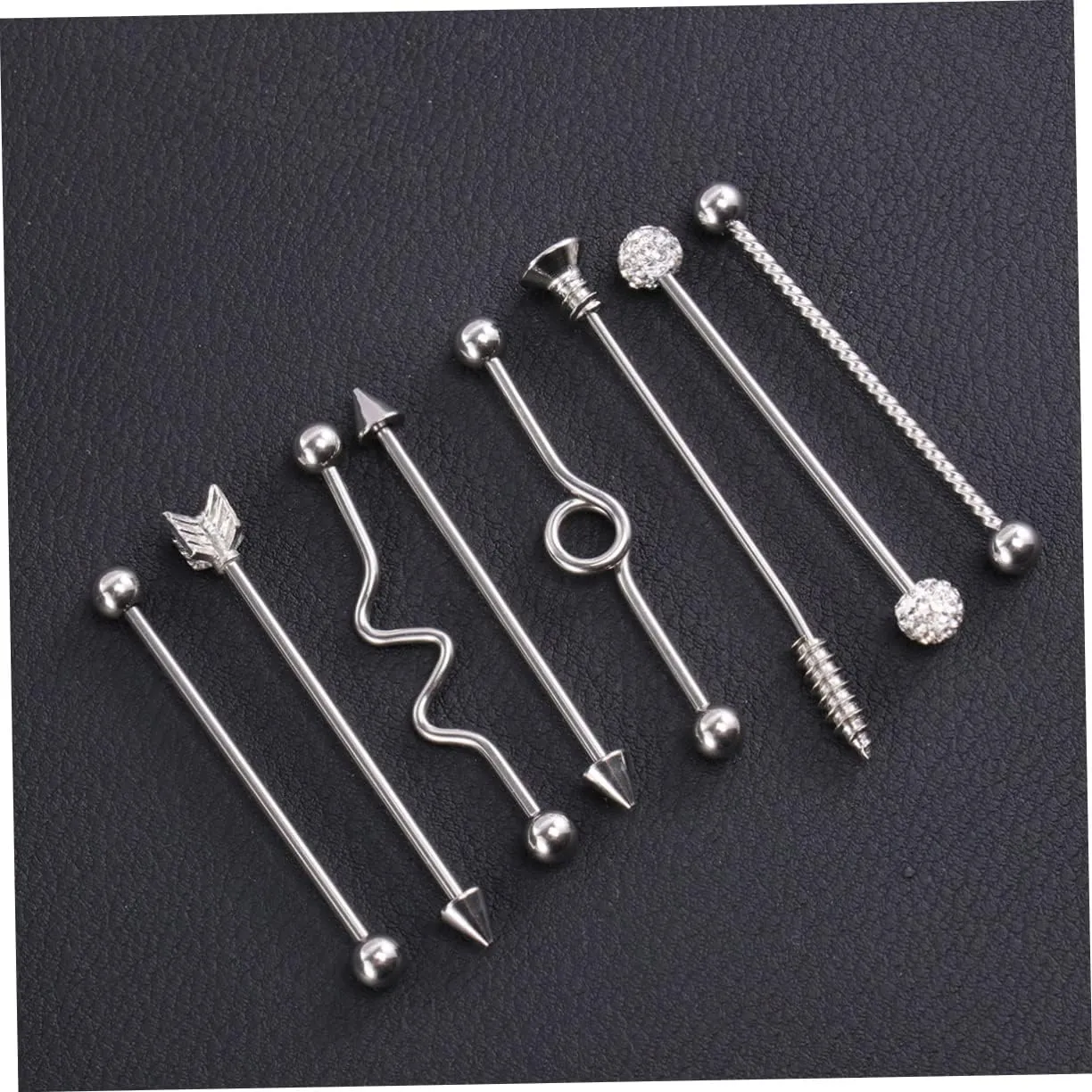 SOIMISS 16 Pcs Cambered Barbell Body Jewelry Stainless Steel Studs Screwback Earrings Screw Back Earring Belly Button Rings Bracket Accessories Navel Ring Golden Puncture Stainless