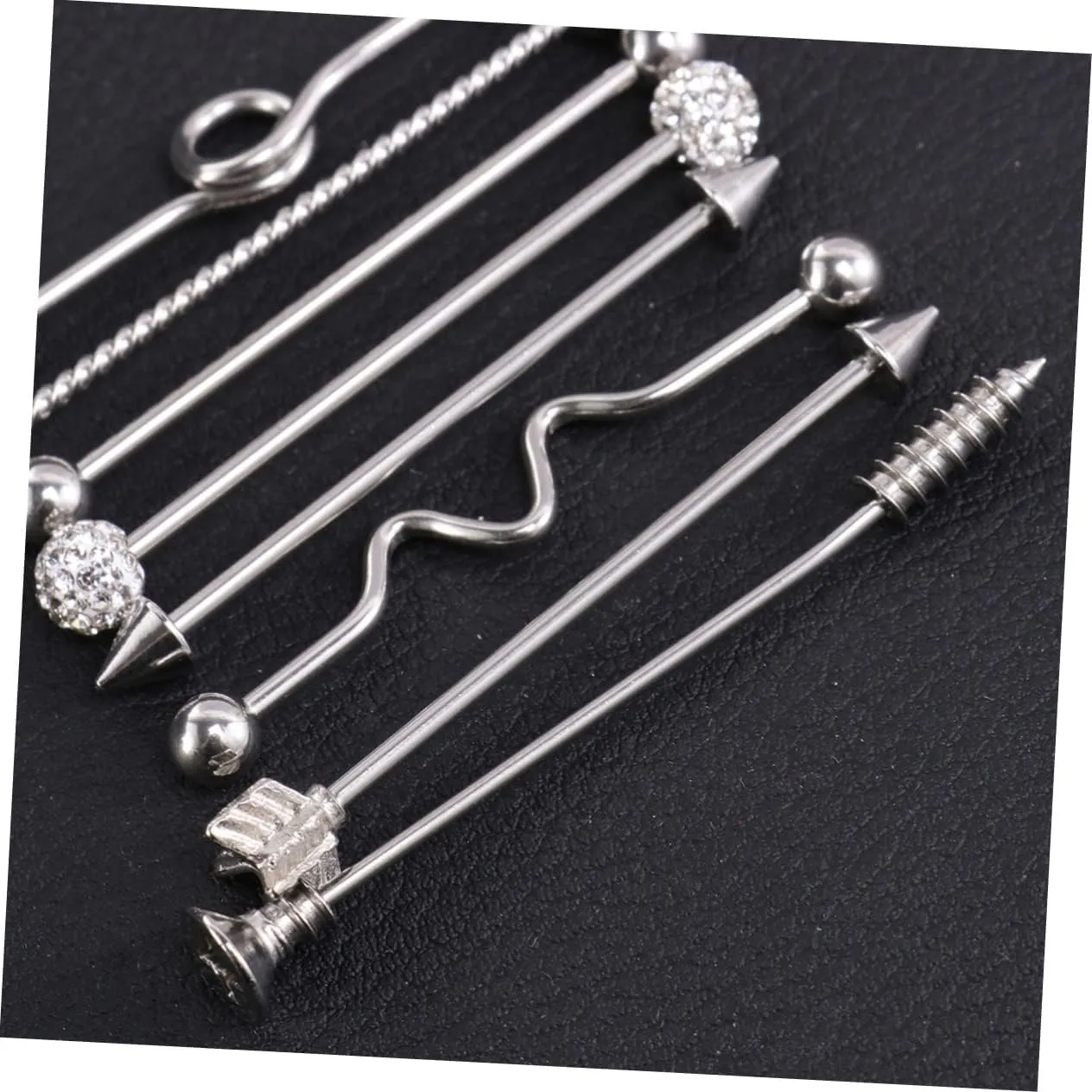 SOIMISS 16 Pcs Cambered Barbell Body Jewelry Stainless Steel Studs Screwback Earrings Screw Back Earring Belly Button Rings Bracket Accessories Navel Ring Golden Puncture Stainless