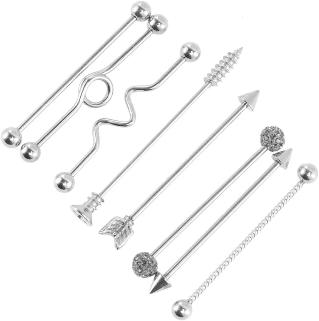 SOIMISS 16 Pcs Cambered Barbell Body Jewelry Stainless Steel Studs Screwback Earrings Screw Back Earring Belly Button Rings Bracket Accessories Navel Ring Golden Puncture Stainless