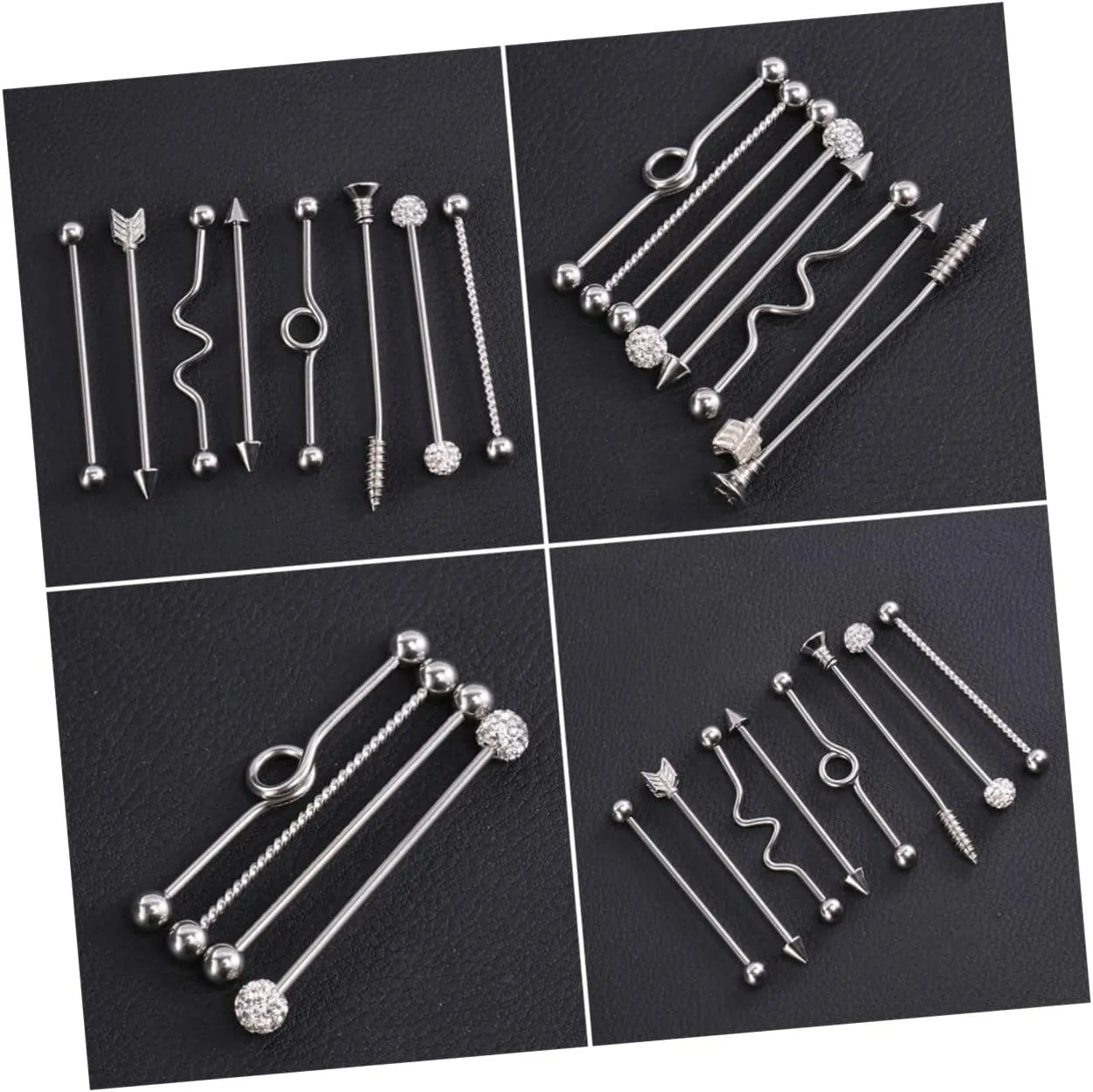 SOIMISS 16 Pcs Cambered Barbell Body Jewelry Stainless Steel Studs Screwback Earrings Screw Back Earring Belly Button Rings Bracket Accessories Navel Ring Golden Puncture Stainless