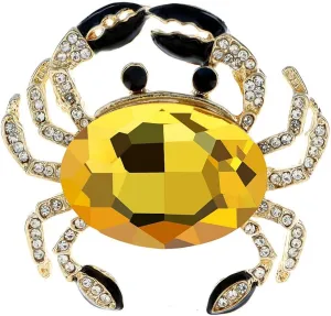 Sparkling Crab Lapel Brooch Pin for Women Girls Unisex Animal Rhinestone Crystal Pins Clip Dress Coat Clothes Accessories Brooches Pins Cute Jewelry Gifts