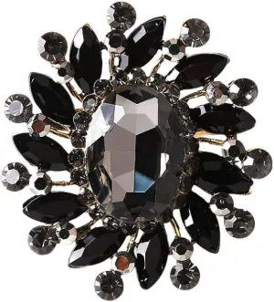 Sparkly Rhinestone Flower Brooch Pin for Women Girls Austrian Crystal Floral Pins Clip Suit Dress Coat Clothes Accessories Brooches Pins Dainty Jewelry Gifts for Bride Wedding