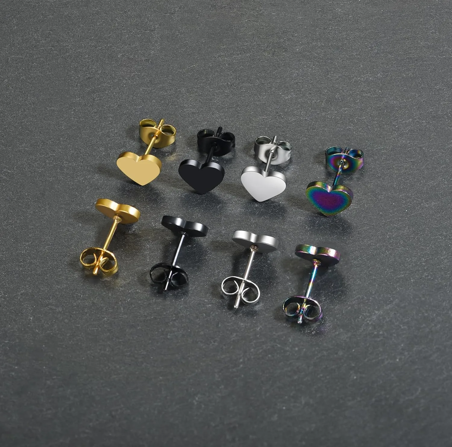 Stainless Steel Tiny Love Heart Button Stud Post Earrings for women earrings studs Dainty Simple hypoallergenic earring
