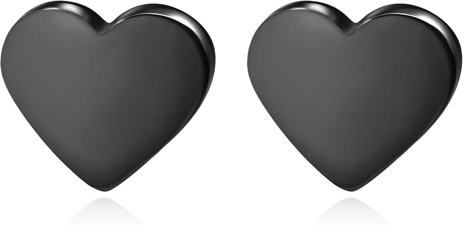 Stainless Steel Tiny Love Heart Button Stud Post Earrings for women earrings studs Dainty Simple hypoallergenic earring