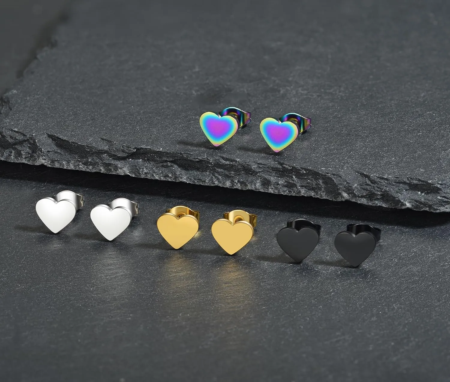 Stainless Steel Tiny Love Heart Button Stud Post Earrings for women earrings studs Dainty Simple hypoallergenic earring