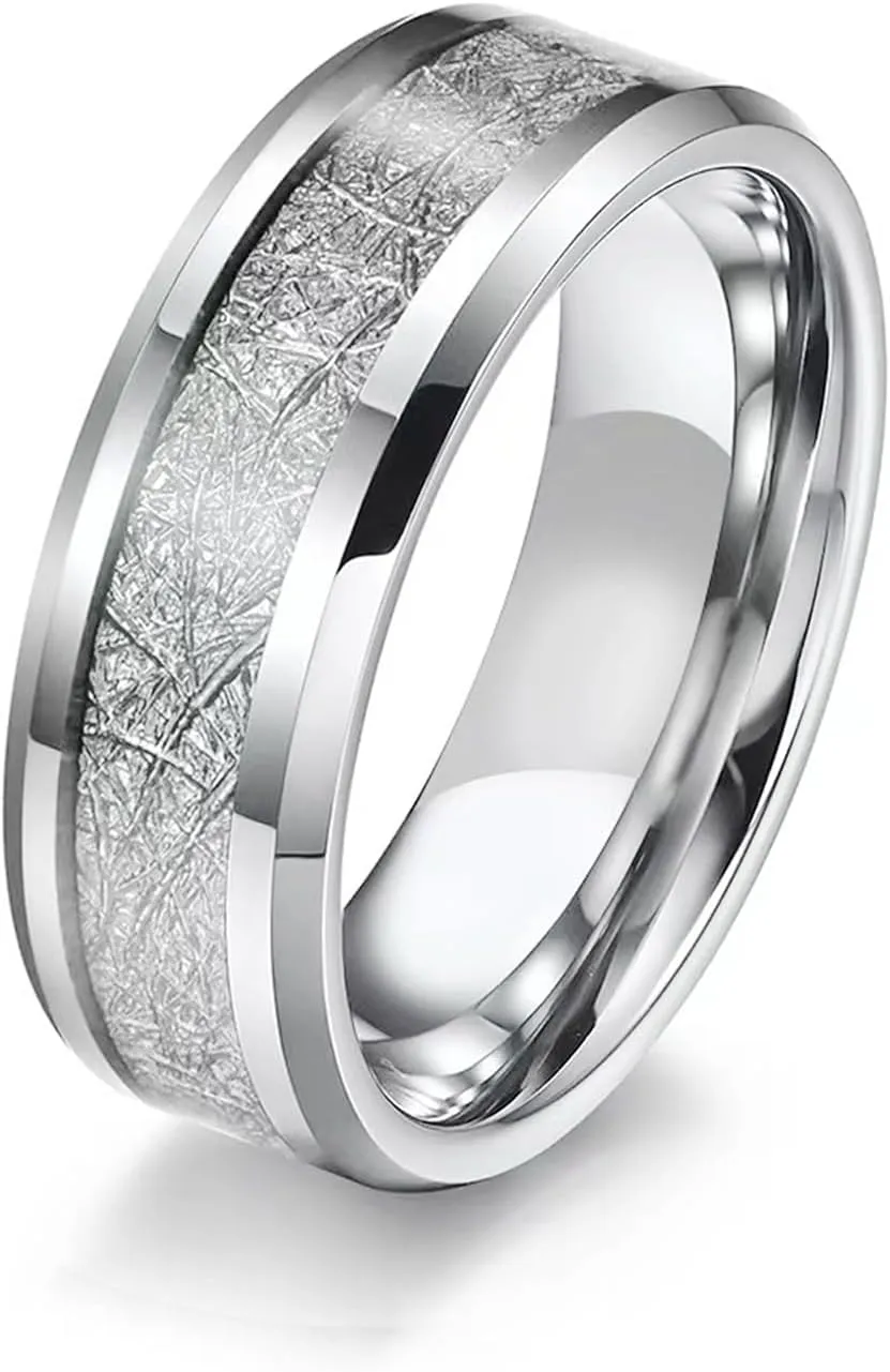 Stainless Steel Titanium Mens Finger Thumb Ring in Silver Tone, Silver Rings for Men, Mens Promise Rings, Wedding Band Comfort Fit, Size 7-12