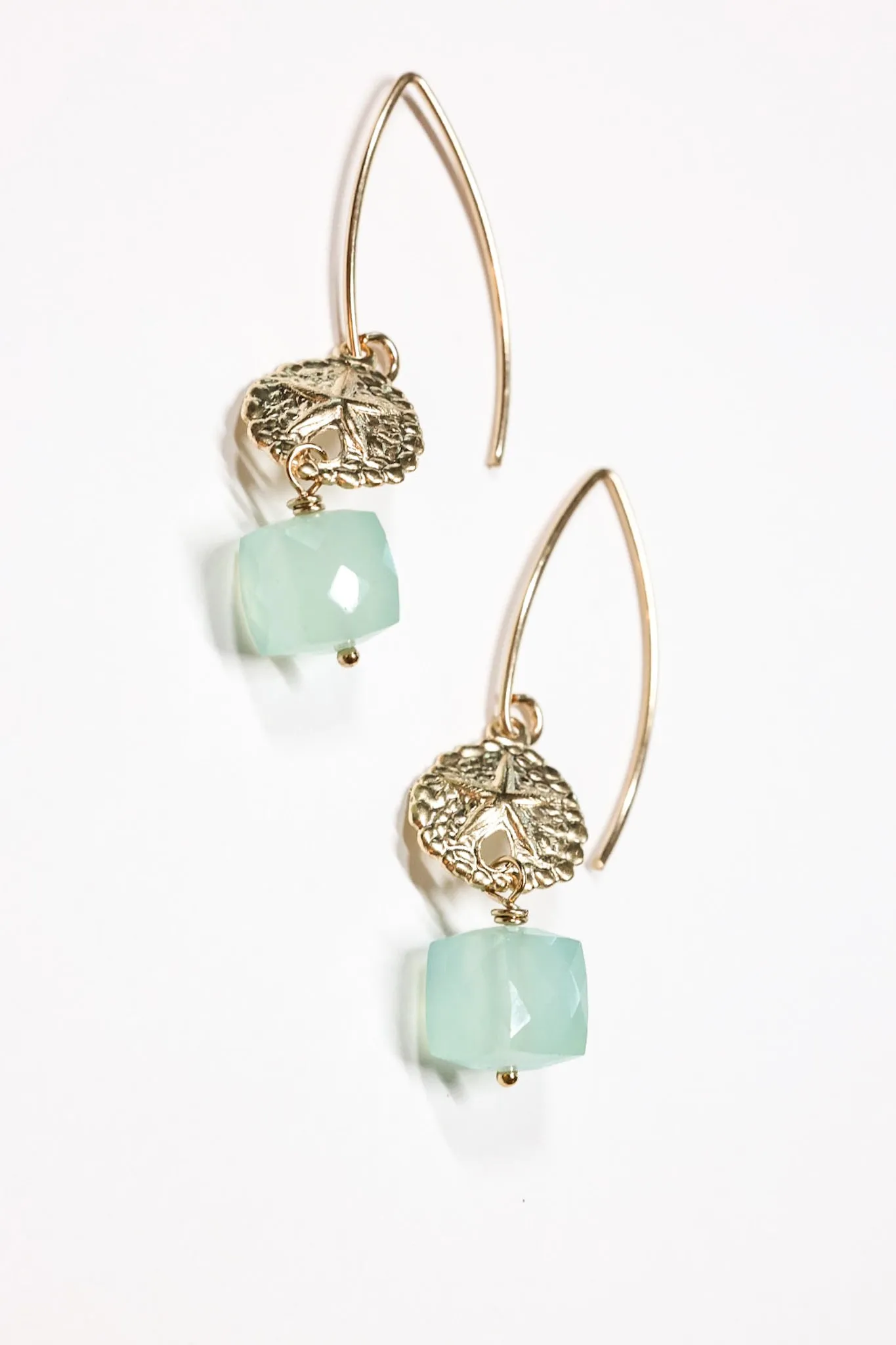 Starfish Peruvian Chalcedony Drop Earrings
