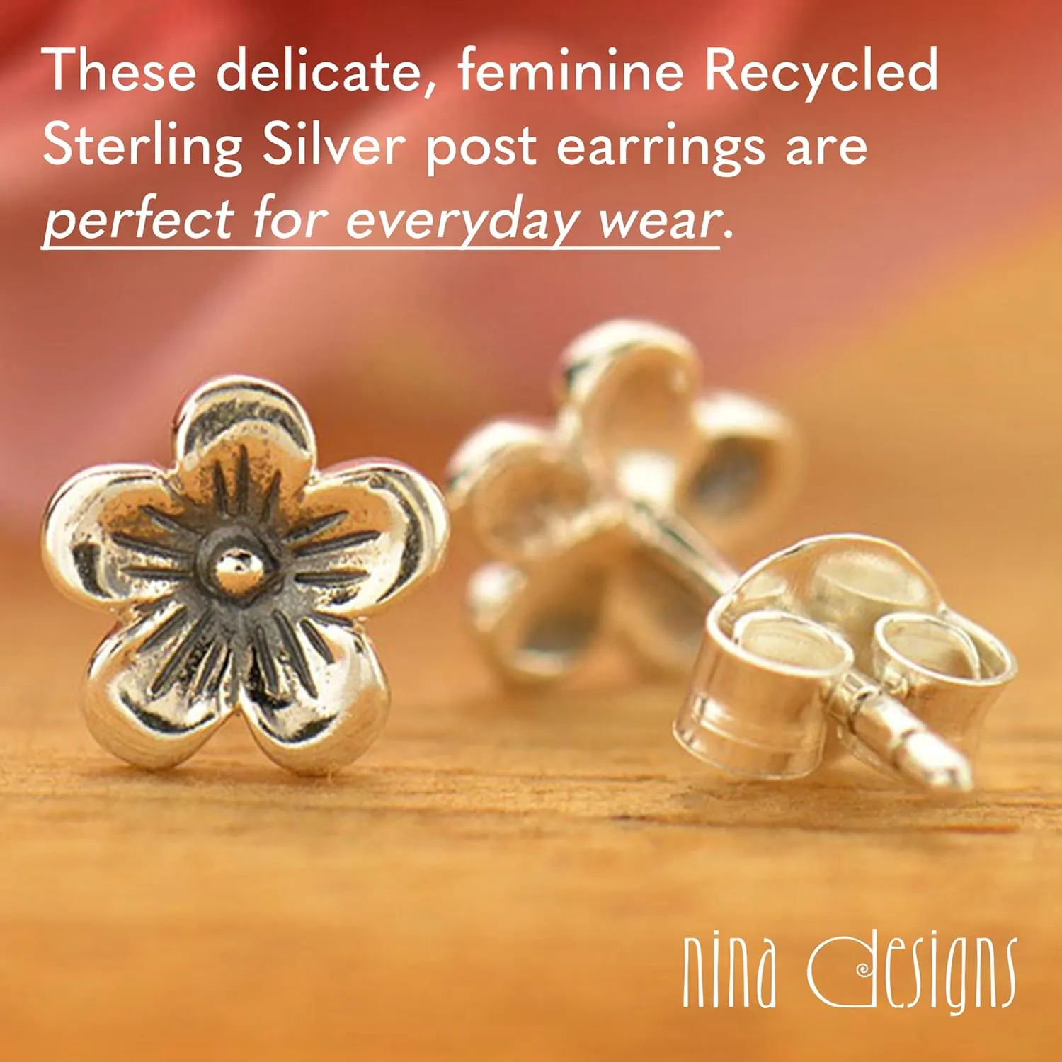 Sterling Silver Earrings - Sterling Silver Earrings for Women, Post Earrings for Women, Recycled 925 Sterling Silver Earring