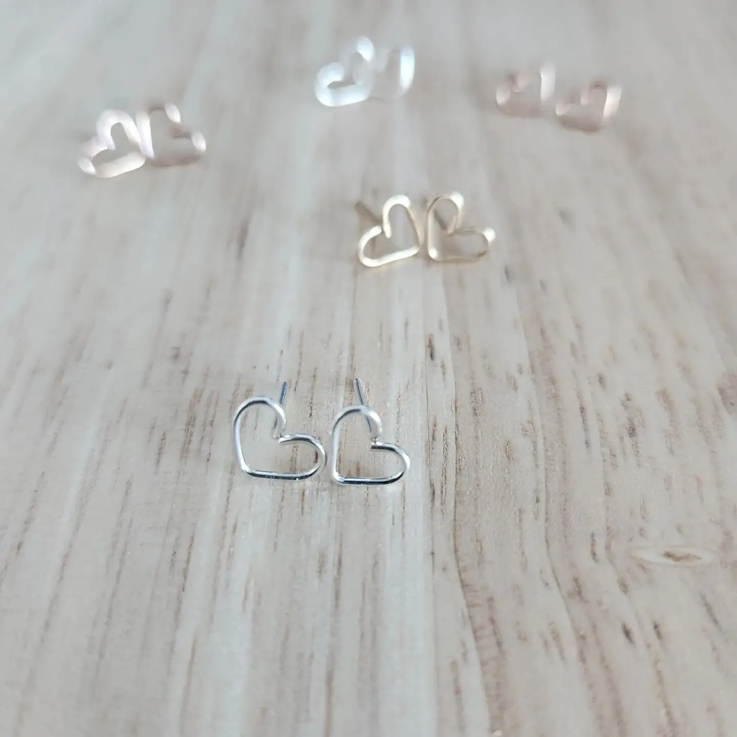 Sterling Silver Heart Earrings - Handmade Simple Heart Stud Earrings for Women Girls Gifts (sterling-silver)