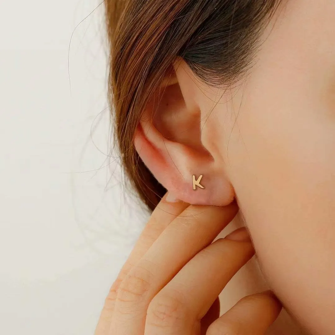 Sterling Silver Stud Earrings for Women, 925 Sterling Silver Initial Stud Earrings Hypoallergenic Earrings for Women Jewelry Gifts